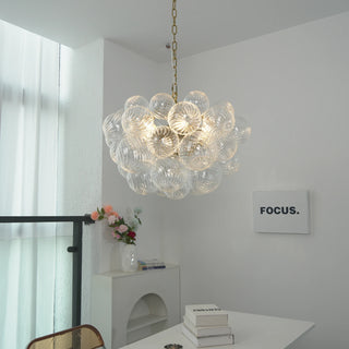 Ribbed Glass Ball Bubbles Chandelier