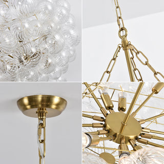 Ribbed Glass Ball Bubbles Chandelier