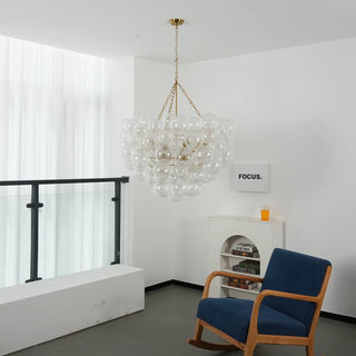 Ribbed Glass Ball Bubbles Chandelier