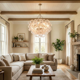 Ribbed Glass Ball Bubbles Chandelier