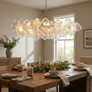 Ribbed Glass Ball Bubbles Chandelier