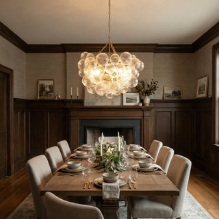 Ribbed Glass Ball Bubbles Chandelier