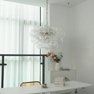 Ribbed Glass Ball Bubbles Chandelier