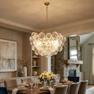 Ribbed Glass Ball Bubbles Chandelier