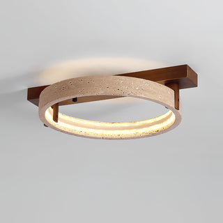Travertine Ring Horizon Circular Ceiling Lamp