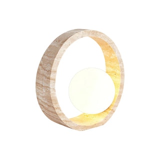 Ring Travertine Q Circle Table Lamp