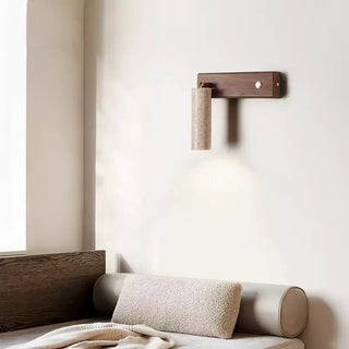 Rotating Travertine Lustra Torch Wall Lamp