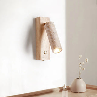 Rotating Travertine Lustra Torch Wall Lamp