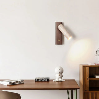 Rotating Travertine Lustra Torch Wall Lamp