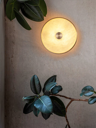 Round Beran Alabaster Wall Light