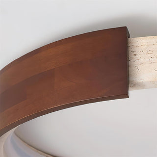 Round Cerqon Halo Travertine Ceiling Lamp