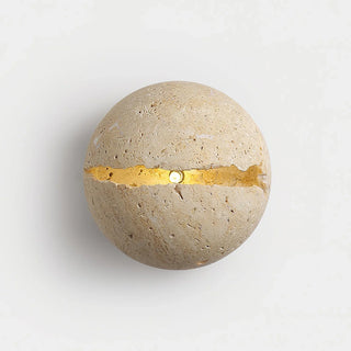 Round Crackle Travertine Wall Lamp