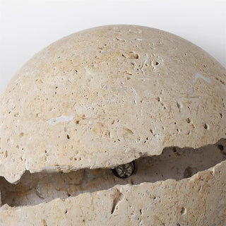 Round Crackle Travertine Wall Lamp