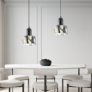 Round Dekum Marble Pendant Lamp