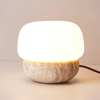 Round Doudou Travertine Table Lamp