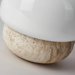 Round Doudou Travertine Table Lamp