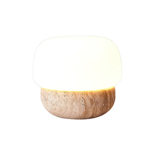 Round Doudou Travertine Table Lamp