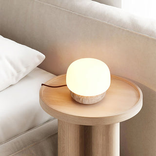 Round Doudou Travertine Table Lamp