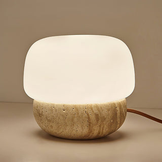 Round Doudou Travertine Table Lamp