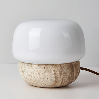 Round Doudou Travertine Table Lamp