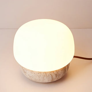 Round Doudou Travertine Table Lamp