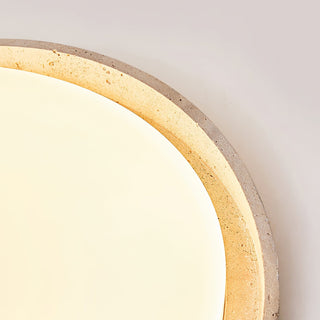 Round Lumen Arc Travertine Ceiling Light