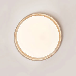 Round Lumen Arc Travertine Ceiling Light
