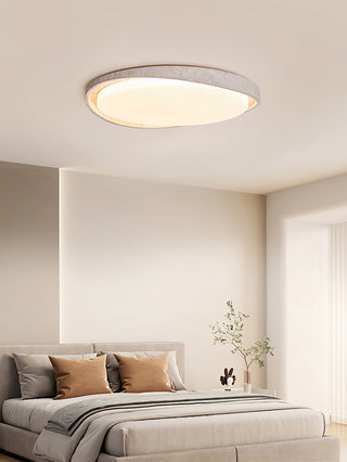 Round Lumen Arc Travertine Ceiling Light