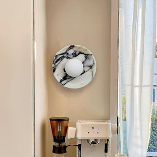 Round Marble Viola Spherical Glass Wall Lamp
