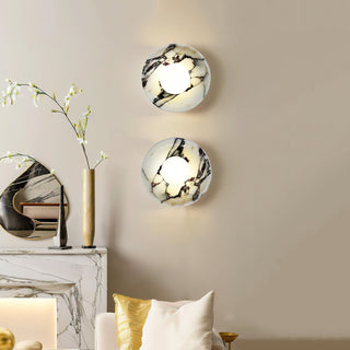 Round Marble Viola Spherical Glass Wall Lamp