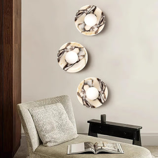 Round Marble Viola Spherical Glass Wall Lamp