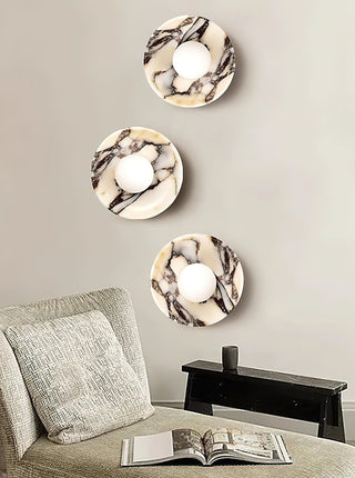 Round Marble Viola Spherical Glass Wall Lamp