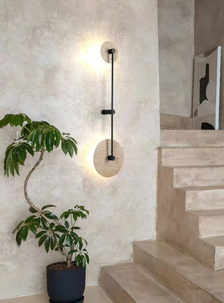 Round Mito Travertine Wall Lamp