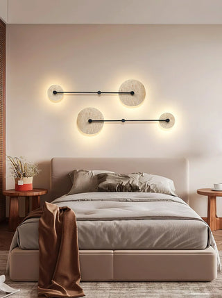 Round Mito Travertine Wall Lamp