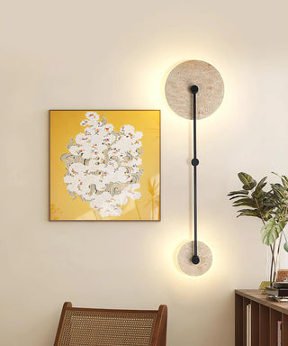 Round Mito Travertine Wall Lamp