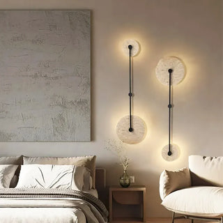 Round Mito Travertine Wall Lamp