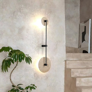 Round Mito Travertine Wall Lamp
