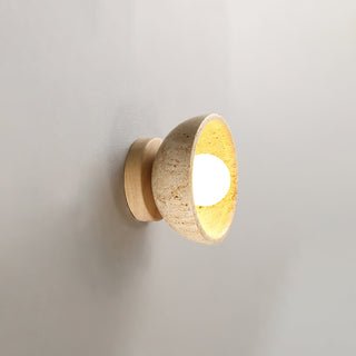 Round Ollina Travertine Wall Lamp