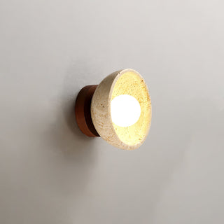 Round Ollina Travertine Wall Lamp