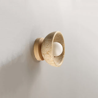 Round Ollina Travertine Wall Lamp