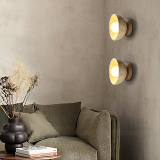Round Ollina Travertine Wall Lamp