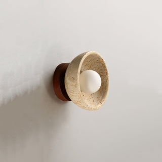 Round Ollina Travertine Wall Lamp