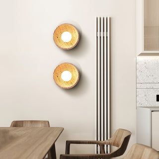 Round Ollina Travertine Wall Lamp