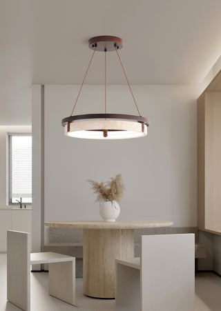 Round Orbit Travertine Chandelier