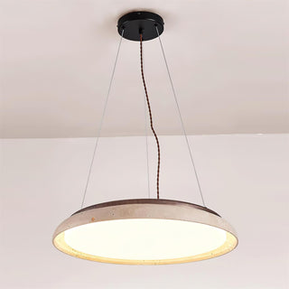 Round Piedra Travertine Pendant Lamp