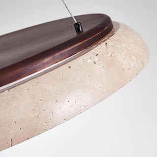 Round Piedra Travertine Pendant Lamp
