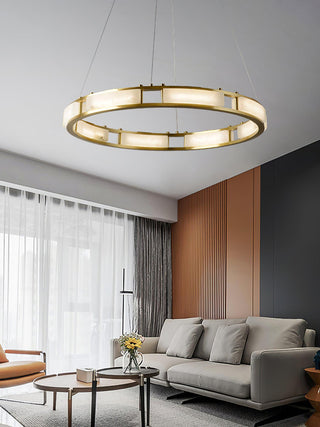 Round Qatar Modern Alabaster Chandelier