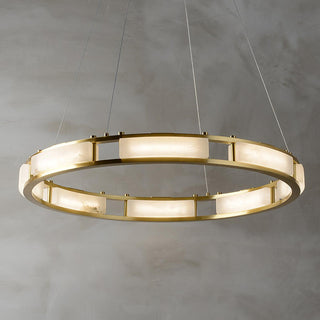 Round Qatar Modern Alabaster Chandelier