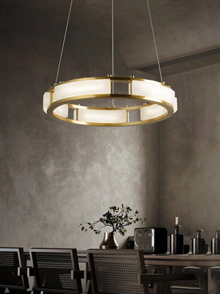 Round Qatar Modern Alabaster Chandelier