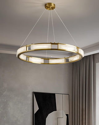 Round Qatar Modern Alabaster Chandelier